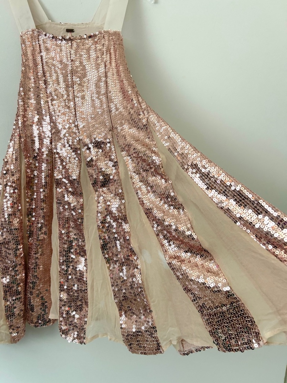 Free People Shimmering Lines Clay Punk Sequin Mini Dress Festival Size Small - Picture 6 of 15